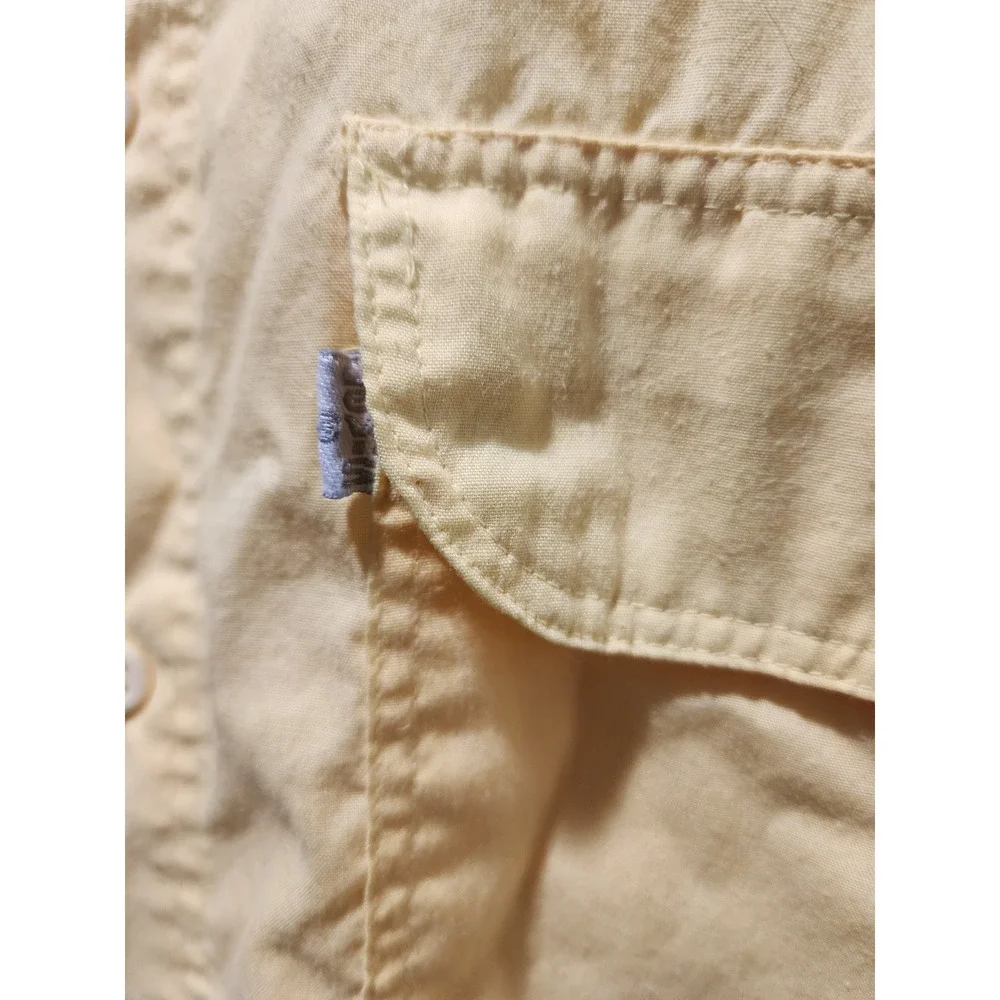 Vintage 80s Levis Silver Label Yellow Button Down Shirt Mens Medium Long Sleeve